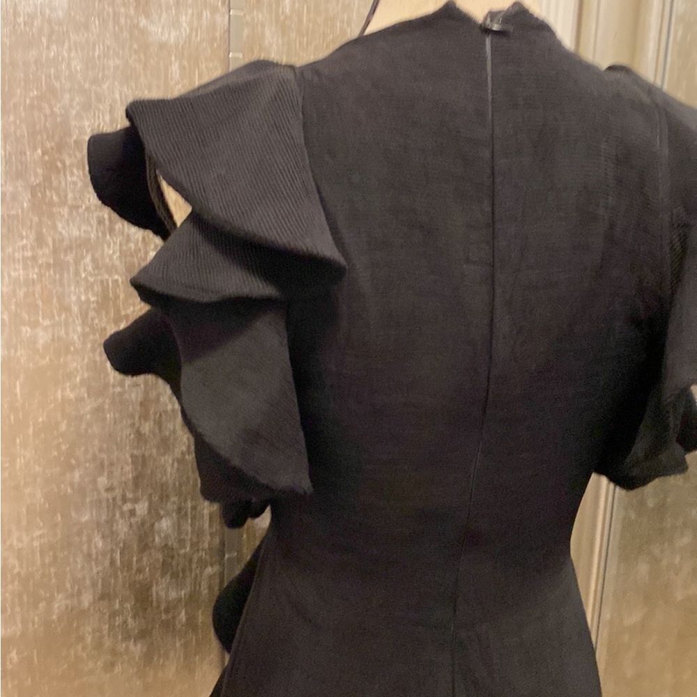 Sandro Elegant Black Mini Dress, US4 - Picture 8 of 13